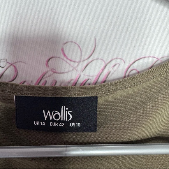 Wallis dress cinched zipper stunning stretchy army olive green bodycon flatter - Picture 6 of 12